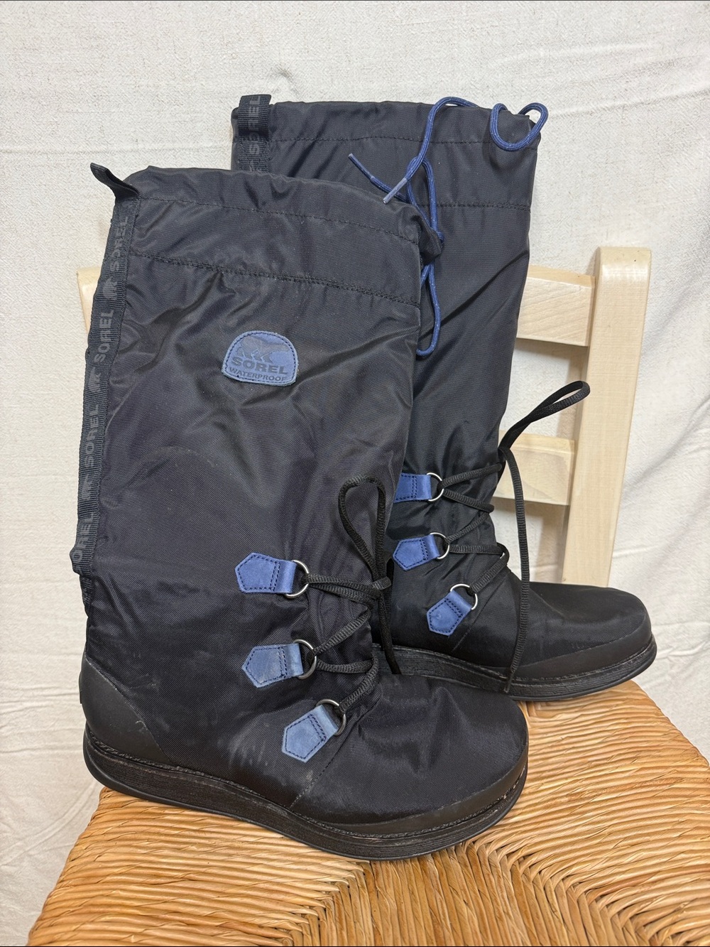 Sorel Black Boots with Blue Accents - Men's Rain & Snow